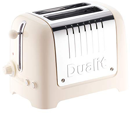Dualit 2 Slice Lite Toaster, Canvas White | 1.1kW Toasts 60 Slices an Hour, Bagel & Defrost Settings, 2 Slot Toaster