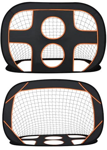 XMTECH But pop-up 2 en 1 avec mur de but, entraînement mural de but pour l'intérieur et l'extérieur, avec sac de transport, 121 x 80 x 80 cm