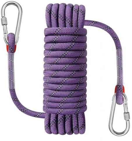 NorthPada Corde marine de 10 mm x 3 m pour bateau, pêche, rafting, camping, randonnée, chasse, amarrage, natation, ancrage, sauvetage, pratique de nœuds avec crochets, violet