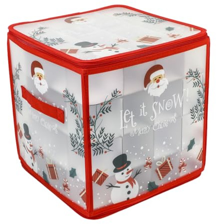 Dimoxii Aufbewahrung für Weihnachtskugeln, Aufbewahrungsbox Christbaumschmuck, 4 Lagen Organizer für Christbaum Kugel Weihnachtskugeln Organizer für 64 Christbaumkugeln