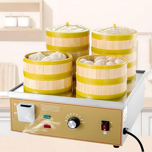 AETEREOS Vaporiera Professionale da Tavolo di Piccole Dimensioni, Temperatura Costante 30-110 °C, con Allarme di Bollitura a Secco, per Ristoranti, Buffet o Negozi 4holes
