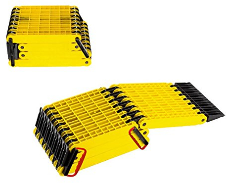 Uniko 6in1 Faltrampe 2er Set, Kunststoff-Sandblech Traktionshilfe Anfahrhilfe Sandboard