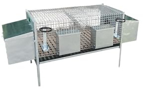Montidistribuzione Gabbia Conigli Fattrici K13. Conigliera con 2 Scomparti Sovrapponibile. Cm 154 x 53 x H 70
