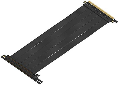 LINKUP - {25cm) 16x Riser Kabel Super Abgeschirmt Schnelle Geschwindigkeit PCI Express Steigleitung Kabel Portverlängerungs-Platte 2020 Rev | 90 Grad Buchse