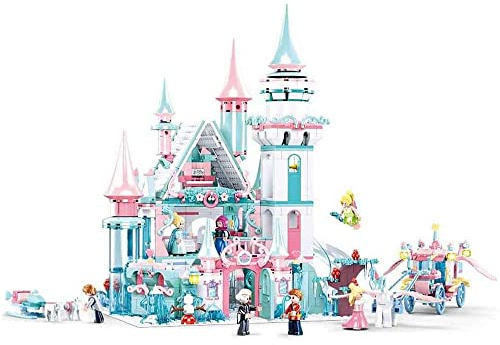 Sluban Klemmbausteine Magisches Winterschloss (1324 Teile) [M38-B0789], Spielset, Klemmbausteine, Girls Dream, mit Spielfigur, Mädchenträume bunt, SL95659