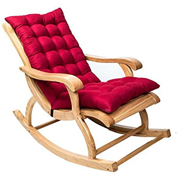 SWECOMZE Schaukelstuhlkissen Gartenstuhlauflagen - Hochlehner Polster Auflage, Sitzauflage für Gartenstuhl für Relaxer Sonnenliege (Weinrot)