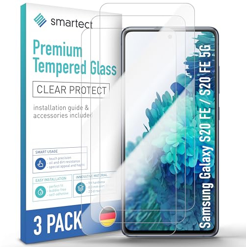 smartect Schutzglas 3 Stück für Samsung Galaxy S20 FE | HD Panzerfolie Anti-Kratzer, Displayschutz 0.3 mm Ultra-klar, 9H Härte, Stoßfest, Blasenfrei