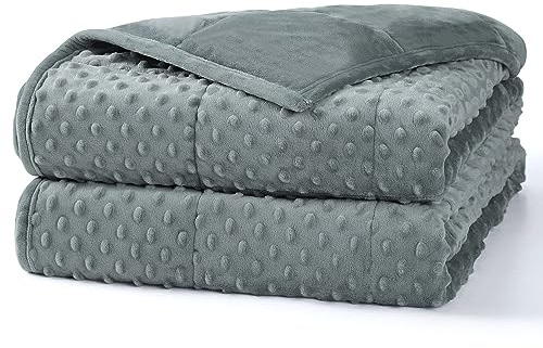 Alomidds Gewichtsdecke (152.4x203.2 cm, 9 kg Queen-Size – Grau), gewichtete Decken für Erwachsene und Kinder, kühlend, atmungsaktiv, schwere Decke, Mikrofaser-Material mit Glasperlen