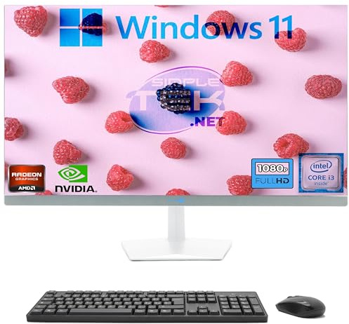 SIMPLETEK - PC All in One FHD da 27 | Core i3 | Windows 11 Pro | 4GB RAM | 240GB SSD | Con Webcam 5Mp Integrata, Wifi 6 e BT 5.2