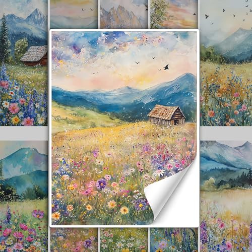 GRAZDesign Fliesenaufkleber Bad & Küche Landschaft und Berge Muster, Klebefliesen selbstklebend - 20x25cm / 50 Stück