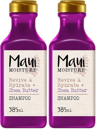 Maui Moisture Revive & Hydrate Shea Butter & Aloe vera Shampoo (385 ml), intensives & reparierendes Feuchtigkeitsshampoo, Haarpflege Locken Shampoo für dickes, sehr trockenes & geschädigtes Haar