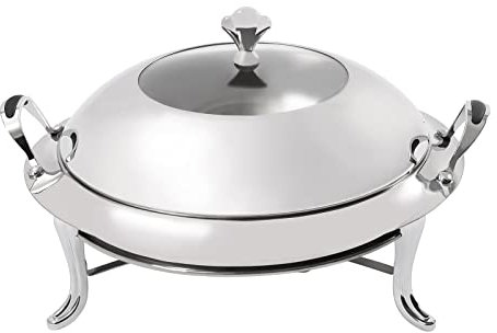 LENDISIY Chafing Dish - Calentador redondo de acero inoxidable, 3 L, para alimentos, calentador de sopa, para catering, buffet y fiestas