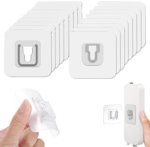 JEYORZY Ganci adesivi, 8 paia di ganci da parete a doppia faccia, ganci autoadesivi a doppia faccia, ganci adesivi trasparenti, ganci multifunzionali, senza forare, rimovibili, per appendere Quadri