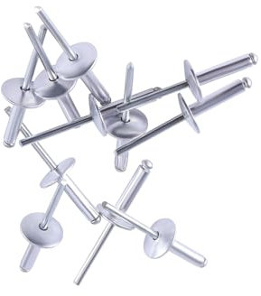 TIOMIOSEA Blindniet mit großem Flansch 4.8 mm x 10 mm 50 Stück, Poppnieten Stahldorn/Aluminiumkörper, Blindnieten Set für Weißblech, Metallbefestigung – Drucknieten