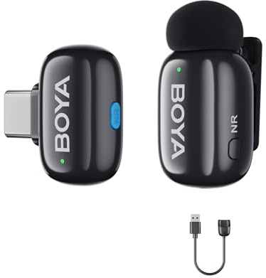 BOYA Boyamini Microfono lavalier wireless per iPhone/iPad con connettore Lightning certificato Mfi, AI Voice, ultra mini microfono per TikTok YouTube Vlog Podcast