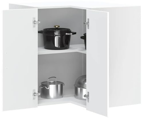 Xichuzi Küchen-Eckhängeschrank Lucca Weiß Holzwerkstoff, Kitchen Wall Cabinet, Küchenschrank, Küchenhängeschränke, Wandschrank Küche - 853857