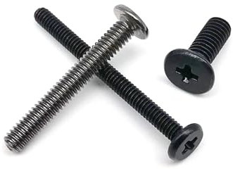 Générique Lot de 25 vis à tête Plate Ultra-Fines M2, M2.5, M3, M4 for Ordinateur Portable, téléphone, Lunettes(Black,5MM_M2.5 * 25PCS)
