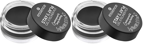 Essence Cosmetics Delineador De Ojos En Gel Stay & Play, De Larga Duración, De Gran Pigmentación, No Se Mueve, Color Intenso, Mate, 5 g (Paquete de 2)