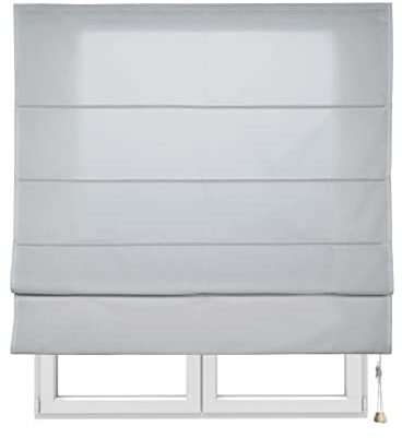 Estores Plegables con Varillas Traslúcidos Gris 90x175 cm (Ancho x Alto)