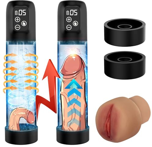 Penispumpe für Penisvergrößerung Sex Spielzeug für die Männer Elektrische Penis Pumpe Vakuumpumpe mit 4 Saugstufen 3 Automatische Trainingsmodi Wasserdicht Masturbator mi