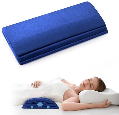 NOFFA Lendenkissen für Bett, Rückenkissen zum Schlafen, Ergonomisches Lendenwirbelkissen, Orthopädisches Lendenwirbelkissen aus Memory Foam für Bett & Sofa, Einstellbare Höhe, Blau