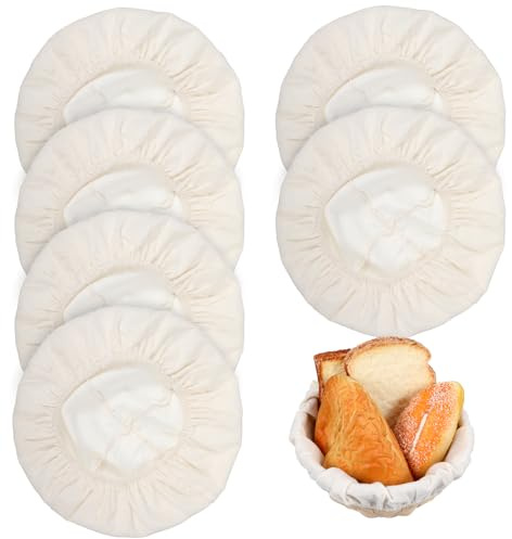 6 Pcs Universal Banneton Cloth Liner for Bread Sourdough Proofing, 10 Inch Natural Rattan Banneton Basket Liner for Round Oval Basket Bread Proofing Home Baking, Dough, Breads (Basket Not Included)