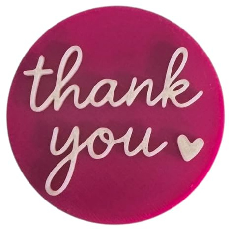 'Thank You' Embosser Stamp for Icing Fondant Cupcake Cake Decoration Frosting Sugar Paste Cookie Baking 6 cm Diameter