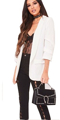 Zaif & Hari New Women Girls Jacket Blazer Frill Ruffle 3/4 Sleeve Ladies Front Open Duster Coat Size 8-26