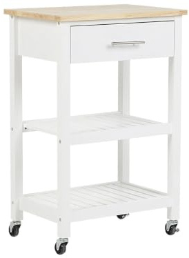 Beliani Praktischer Servierwagen Ladhaus Stil weiß Hiuma