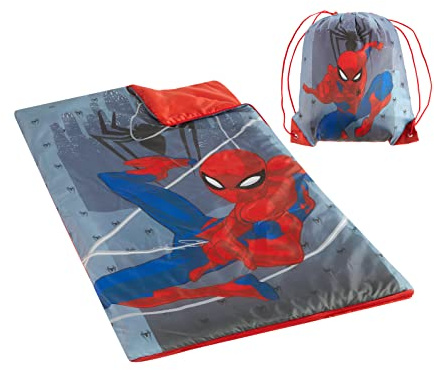 Marvel Spiderman 2 Piece Sling Bag and Sleeping Bag Set, 30Wx54L, Ages 3+