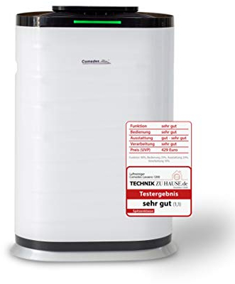 Comedes Lavaero 1200 - Leistungsstarker 4-Stufen Luftreiniger inkl. Aktivkohle, HEPA-Filter und Ionisator | Räume bis 70m², CADR 600m³/h | Luftqualitätssensor | Ideal für Allergiker und Raucher