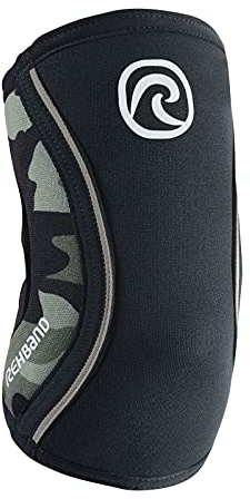 Rehband Ellenbogenbandage aus 5mm SBR/Neopren, Ellenbogen Sleeve für Kraftsport, anatomisches Design, rutschfest & enganliegend für Damen & Herren