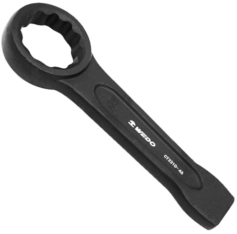 WEDO Schlag-Ringschlüssel,40 Chromstahl Ring-Maulschlüssel,Schraubenschlüssel,SW 70mm,Länge 320mm,Ringschlüssel schwarzer Spray auf der Oberfläche,starkes Drehmoment,DIN Norm