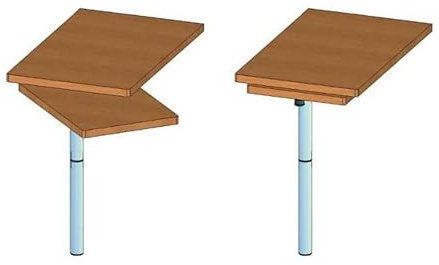 PONTTOR ilse 6957 GRA Liftgestell Tischgestell Liftsäule Ausdrehfuß mit 360° Verdrehung und Arretierung, 3-TLG., 700 mm Wohnwagen Wohnmobil Caravan