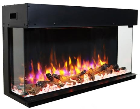 Endeavour Fires 40”/1030mm Rosedale 3D Media Wall Inset Electric Fireplace with Multi Flame Colours Log & Crystal Set, 7day Programmable Remote Control 1&2kW