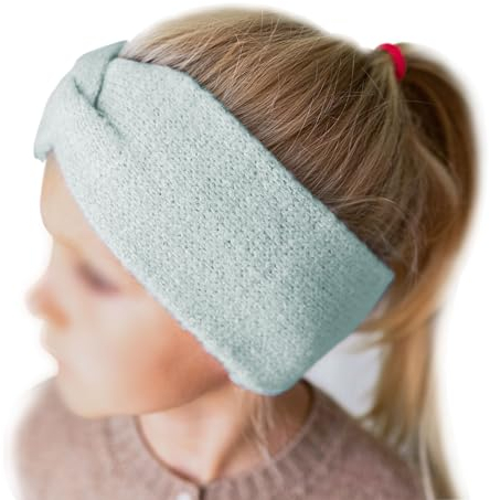 Papierdrachen Kinder Haarband aus Strick - türkis – Bequem & Stilvoll mit Knoten – Perfektes Accessoire für Jungen und Mädchen