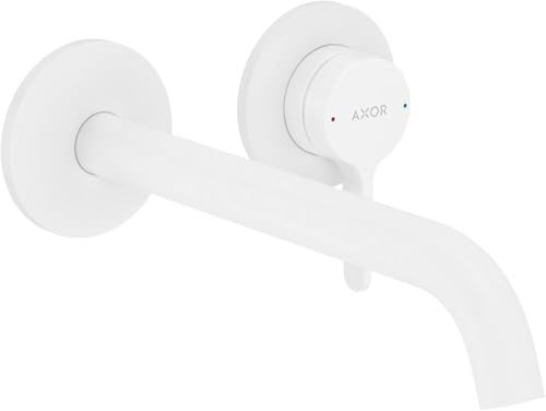 hansgrohe AXOR One Einhebel-Waschtischarmatur Unterputz für Wandmontage mit Hebelgriff und Auslauf 220 mm, 48120700, Farbe: Mattweiß
