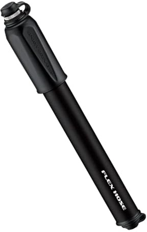 LEZYNE Sport Drive HP Kompakte Fahrrad-Handpumpe, 120 PSI Hochdruck-CNC-Aluminium, Mini-Fahrradpumpe für Straßen- und Kiesreifen, Flexschlauch, Presta- und Schrader-kompatibel, Medium, Satinschwarz
