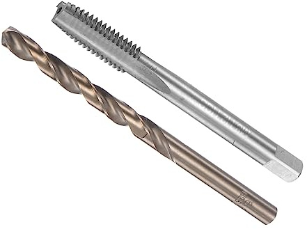 CoCud Toque y Taladros Juego, M8 x 1,25 Macho Rosca 6,8mm Diámetro, Métrico Máquina Rosca Macho Torcer Taladro Kit de herramientas para Roscado Reparación, 1 Juego