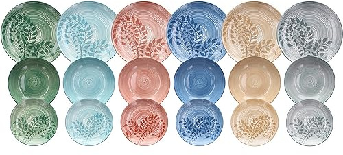 Tognana Batik, servizio piatti per 6 persone, 18 pezzi, porcellana, multicolor