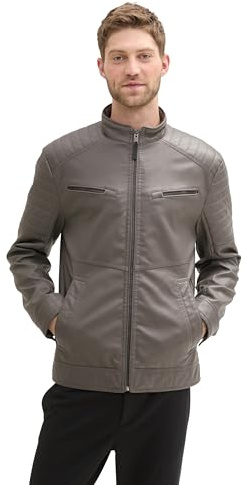 TOM TAILOR Giacca in similpelle da uomo, 11381 - Beluga Grey, L