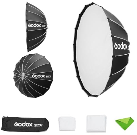 Godox S120T 120cm/47.2inch Paraguas Softbox, Montaje Bowens Cajas Suaves de Liberación Rápida Reflector Difusor de Luz para Godox SL60, SL150, SZ300R, SK400II, AD600BM, AD400Pro