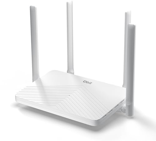 DBIT AC1200 Gigabit WiFi Router, 2.4GHz + 5GHz Dual Band MU-MIMO, 4x1000Mbps Ethernet Ports, 4x5dBi Antennas, Router/AP/Repeater Modes, EasyMesh, Compatible with ISPs