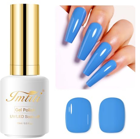 imtiti Blue Gel Nail Polish, 15ML Royal Blue UV Nail Polish Spring Summer DIY Nail Art Starter Kit