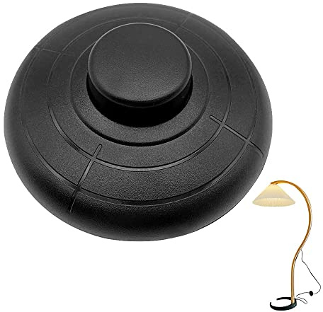 Round In-Line Foot Switch for Floor Lamps & Standing Lights | Durable Push Button Pedal Switch with Inline Press Control, Ideal for Table Lights, Desk Lamps & Bedside Reading Lamps