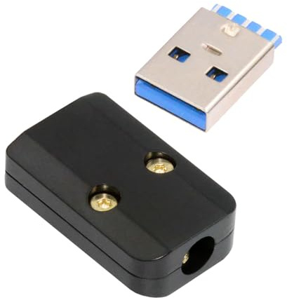 NFHK Connecteur de prise femelle USB 3.0 type A à souder avec coque en alliage d'aluminium personnalisation pour câble de 6 mm