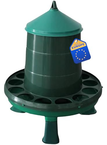 Agrarzone Eco Futterspender Hühner mit Füßen 4 kg - Recycling Futterautomat Hühner, Wachteln, Enten & Gänse - Hühner Futtertrog reduziert Futterverschwendung