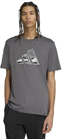 Adidas Men's Camouflage Logo Graphic T-Shirt, Grey, Medium