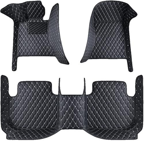 QLEQMZTV Auto FußMatten Für Opel Adam 2012-2023, Nach Maß Leder Automatten Vollständige Abdeckung Vorne Hinten FußMatten Teppiche wasserdichte rutschfeste Autozubehör,B/Black-Beige