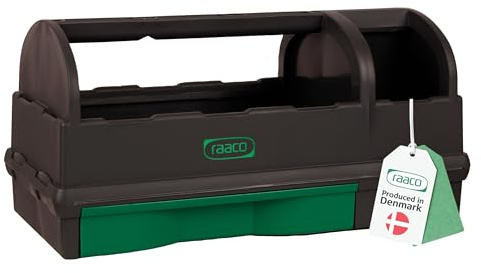 Raaco Werkzeugträger Werkzeugkasten mit Tragegriff leer aus Kunststoff | Werkzeugkasten mit Tragegriff leer aus Kunststoff, 22,8 x 47,6 x 23 cm, Belastbar bis 25 kg, leicht, mit Innenfach, Werkstatt